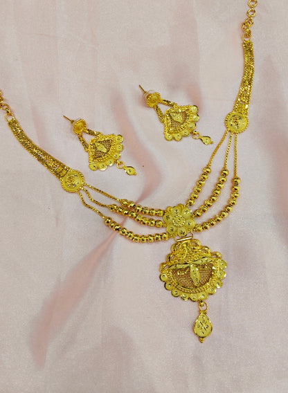 1 gram gold finish forming jewelry Necklace gline set