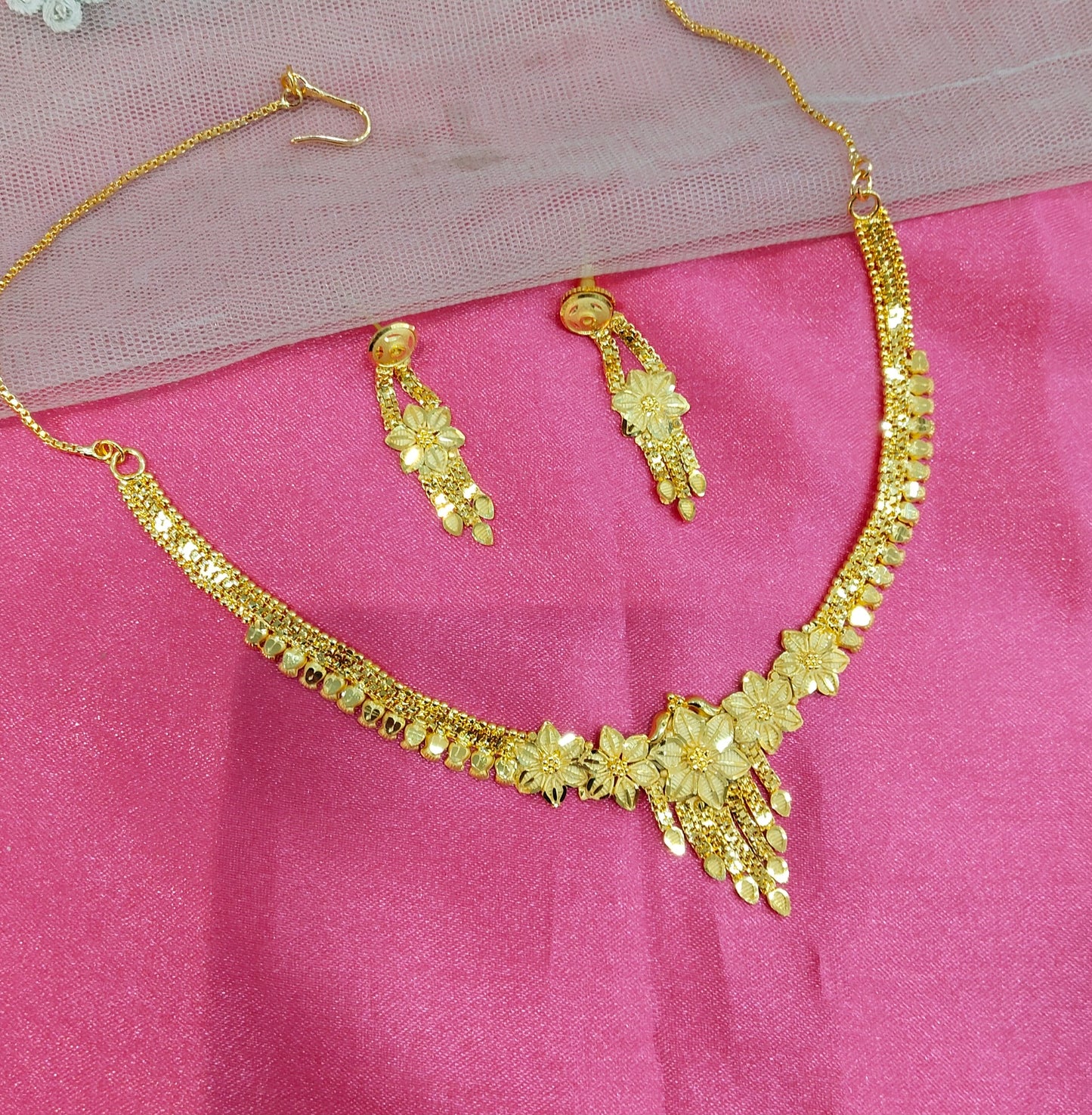 1 gram gold finish forming jewelry Necklace gline set