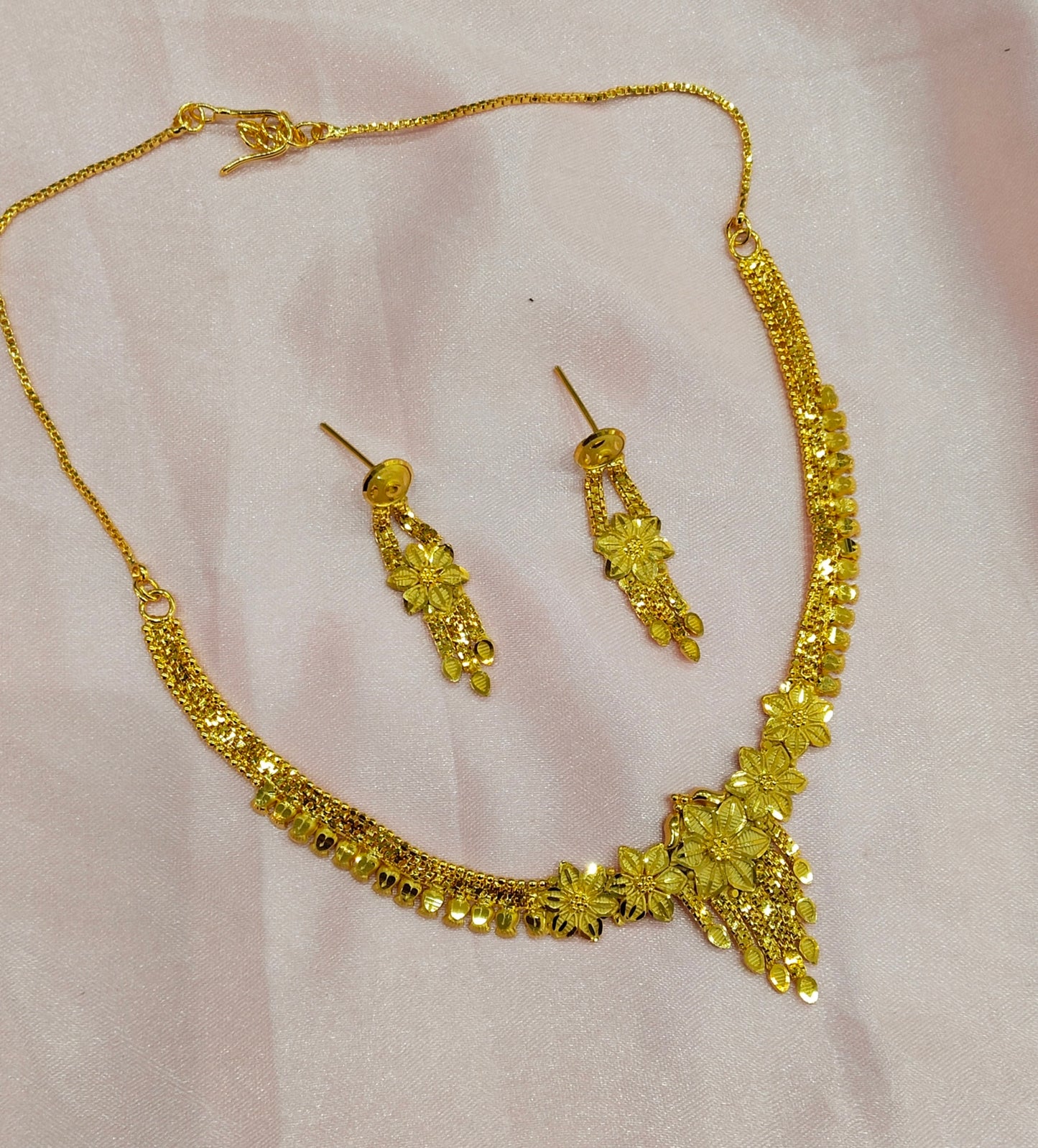 1 gram gold finish forming jewelry Necklace gline set