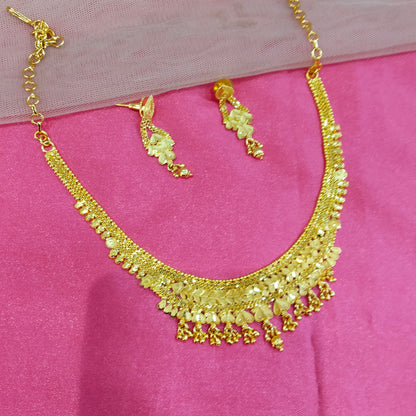 1 gram gold finish forming jewelry Necklace gline set