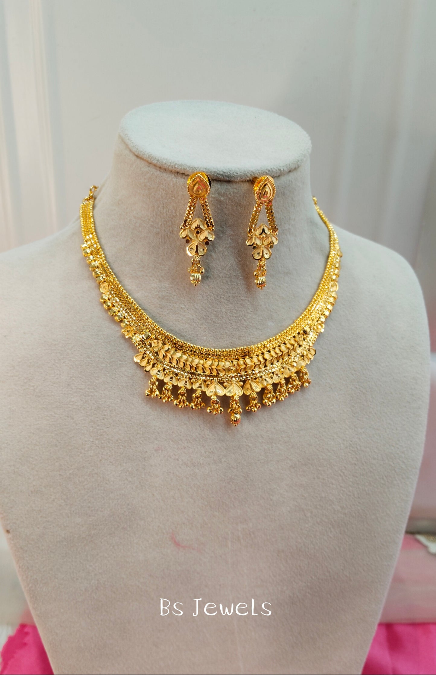 1 gram gold finish forming jewelry Necklace gline set