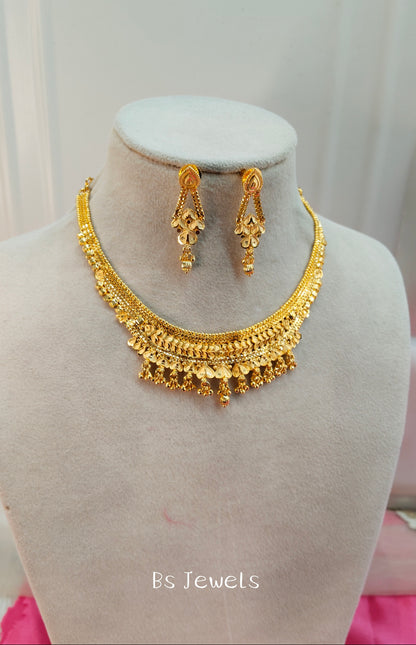 1 gram gold finish forming jewelry Necklace gline set