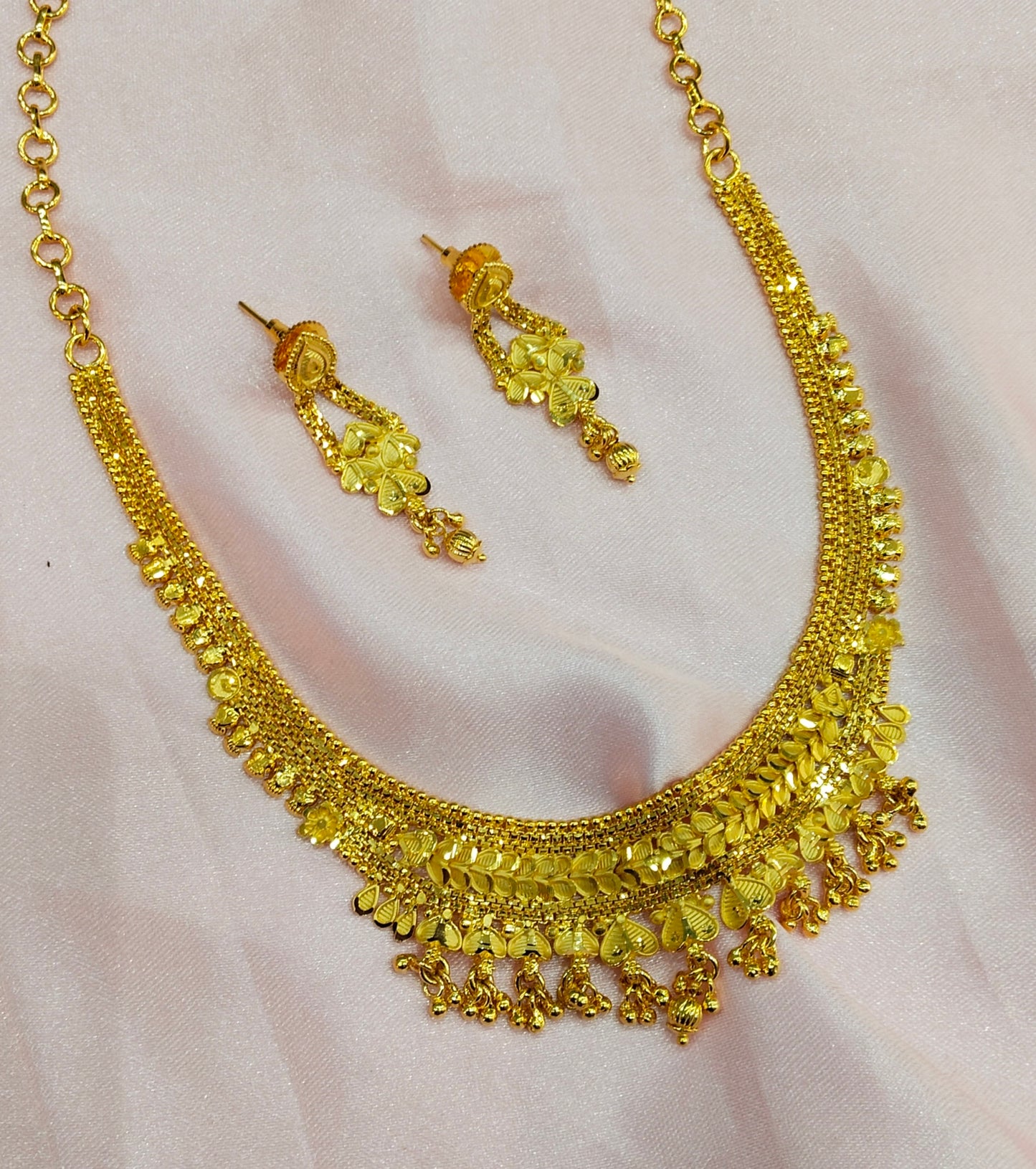 1 gram gold finish forming jewelry Necklace gline set