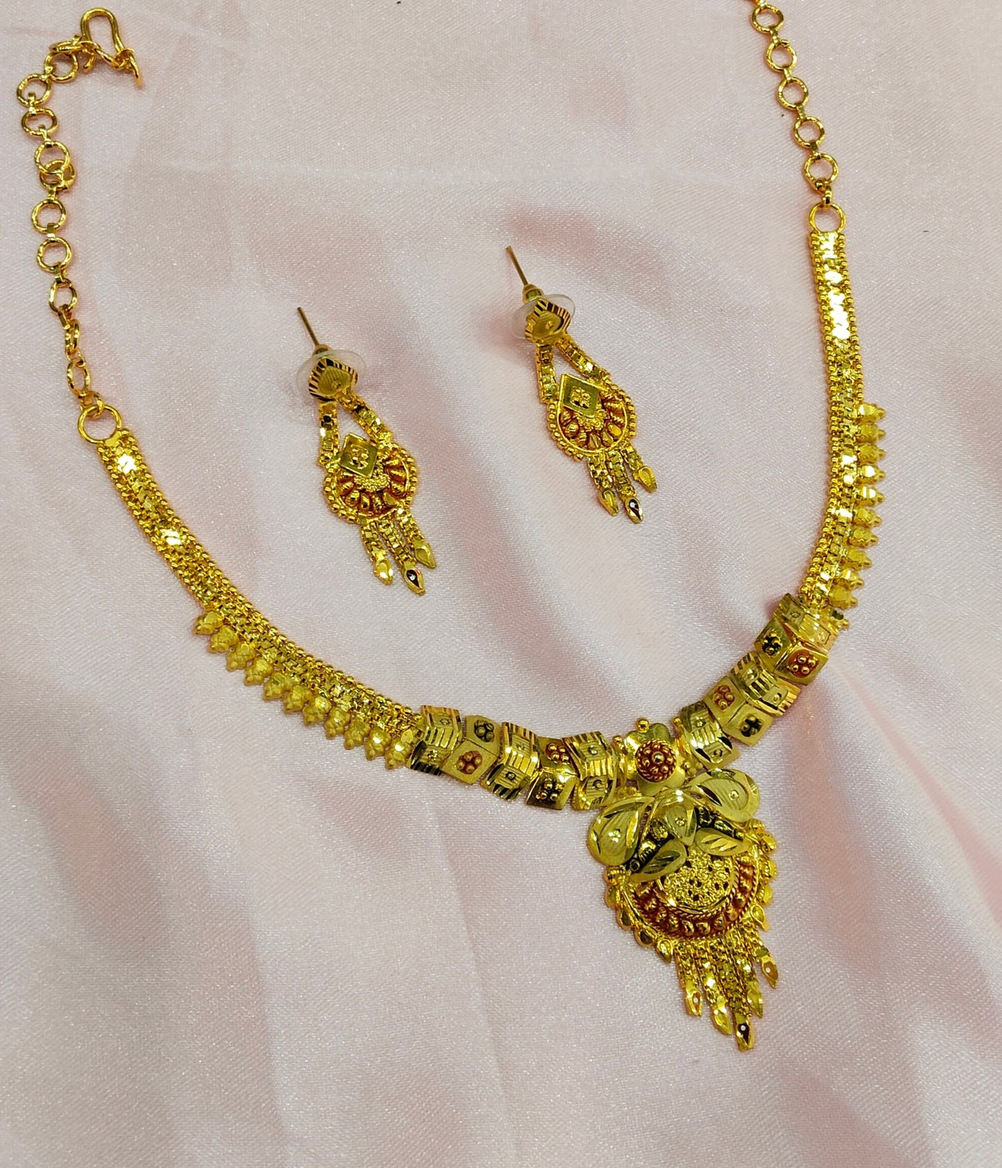 1 gram gold finish forming jewelry Necklace gline set