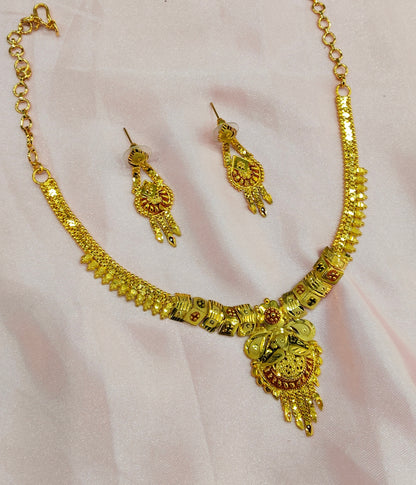 1 gram gold finish forming jewelry Necklace gline set