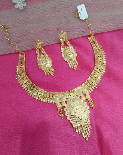 1 gram gold finish forming jewelry Necklace gline set