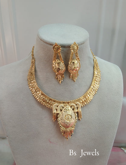 1 gram gold finish forming jewelry Necklace gline set