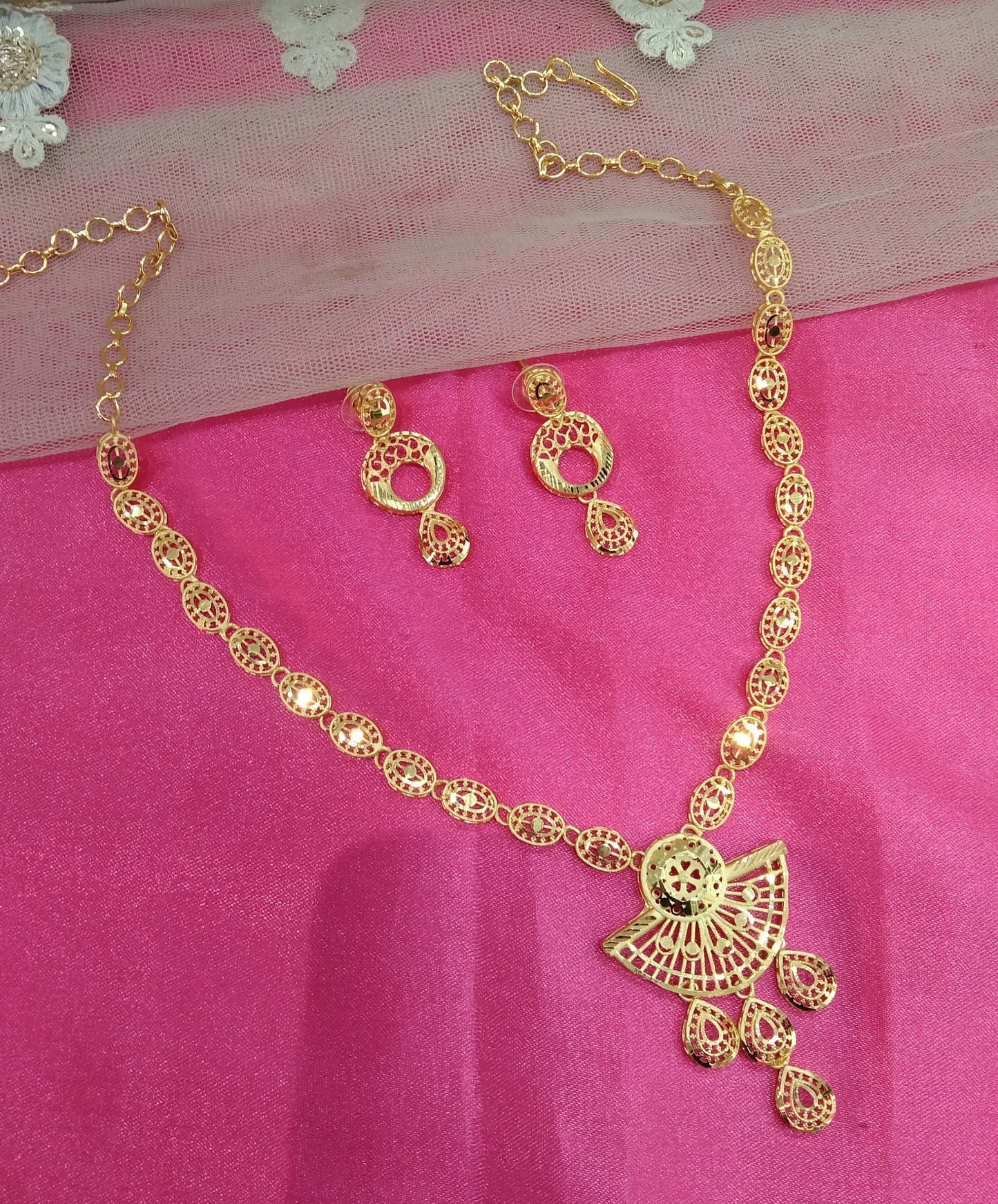 1 gram gold finish forming jewelry Necklace gline set