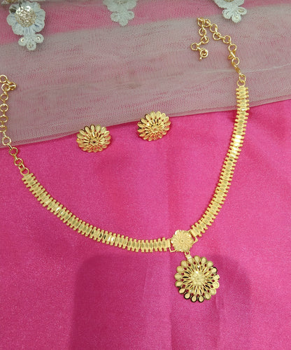 1 gram gold finish forming jewelry Necklace gline set