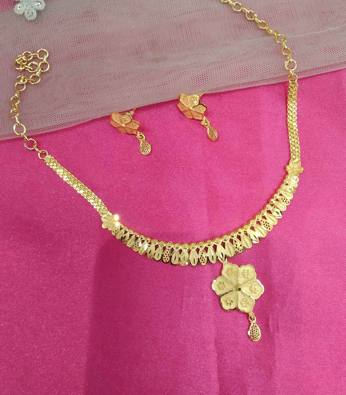 1 gram gold finish forming jewelry Necklace gline set