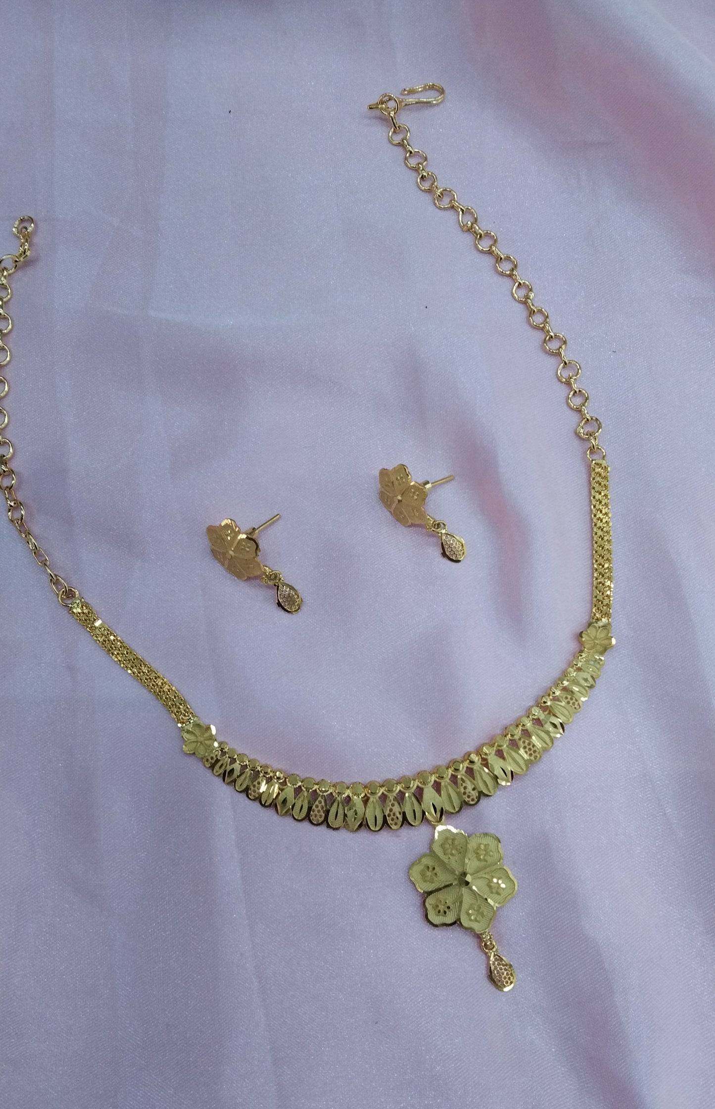 1 gram gold finish forming jewelry Necklace gline set