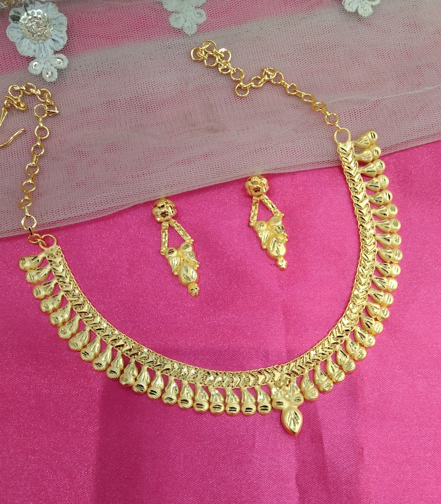 1 gram gold finish forming jewelry Necklace gline set