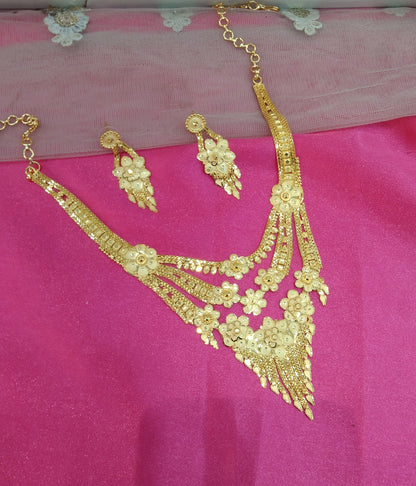 1 gram gold finish forming jewelry Necklace gline set