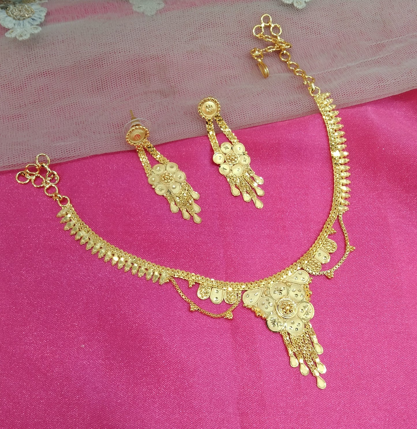 1 gram gold finish forming jewelry Necklace gline set