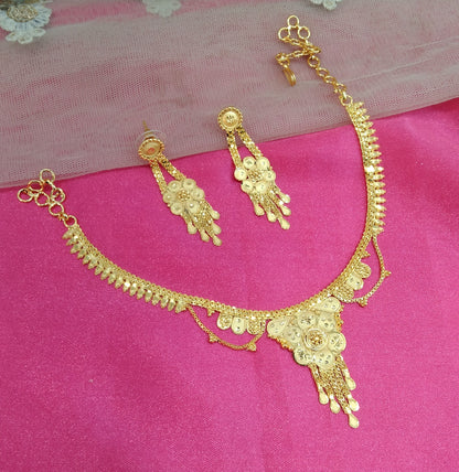 1 gram gold finish forming jewelry Necklace gline set