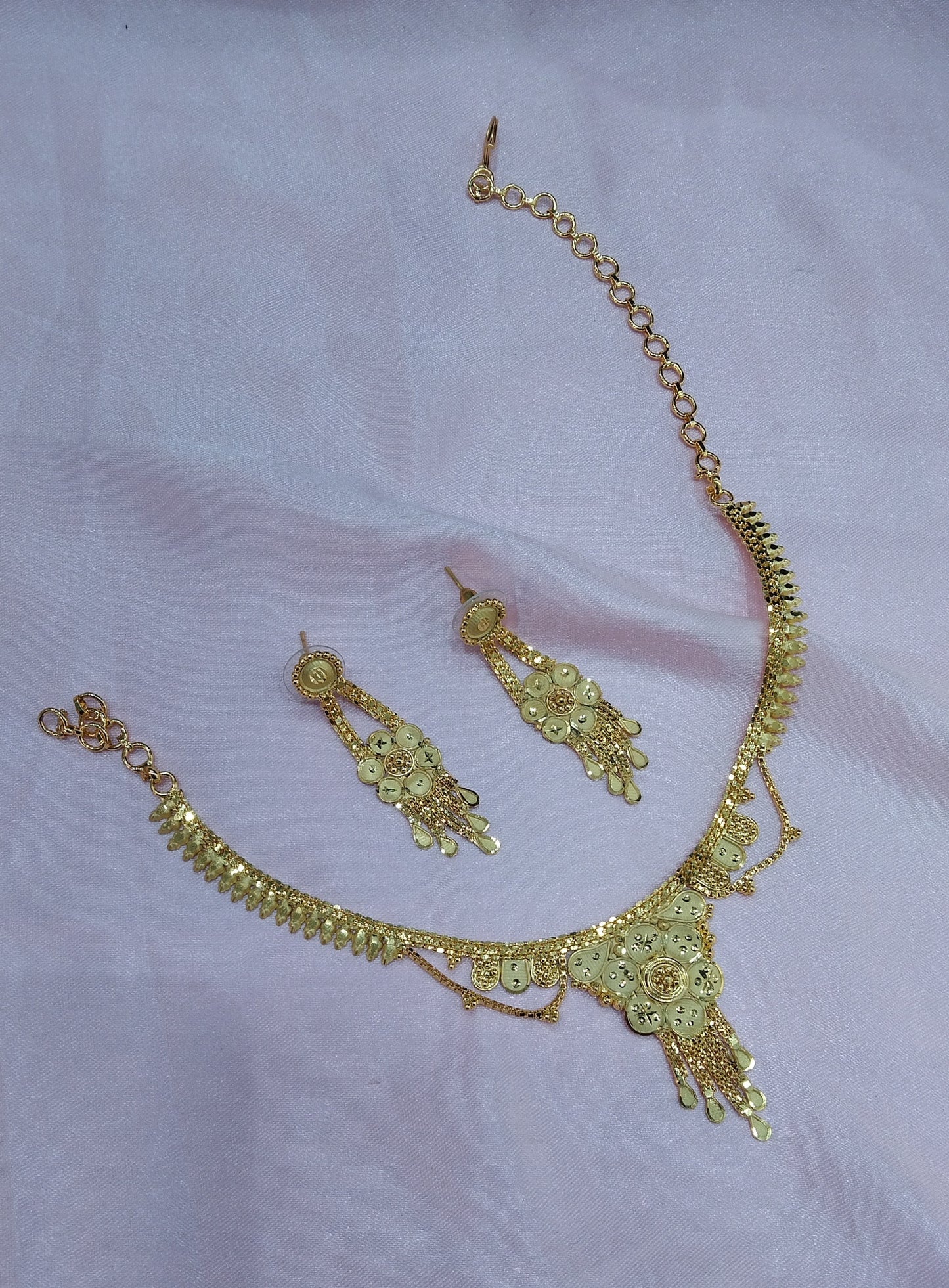 1 gram gold finish forming jewelry Necklace gline set