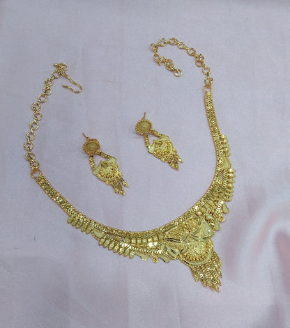1 gram gold finish forming jewelry Necklace gline set