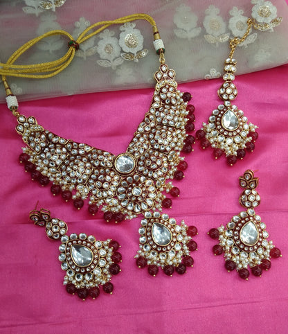 Ruby Kundan Necklace Jewellery Like Set