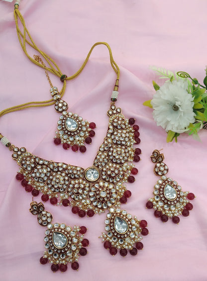 Ruby Kundan Necklace Jewellery Like Set
