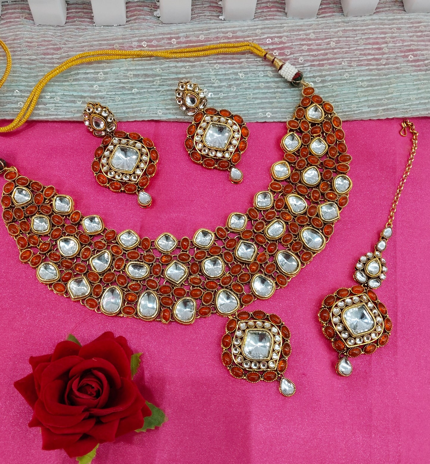 Gajjri Kundan Necklace Jewellery Life Set