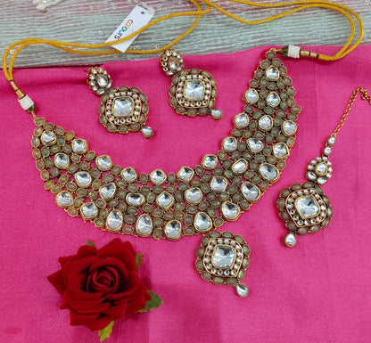 Pista Kundan Necklace Jewellery Life Set