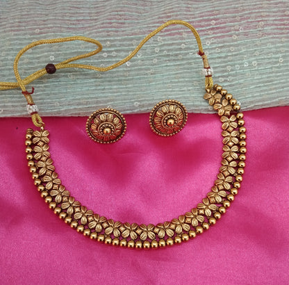Gold Polki Necklace Jewellery Delta Set