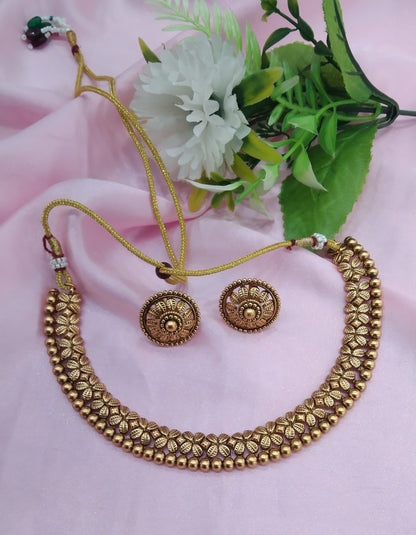 Gold Polki Necklace Jewellery Delta Set