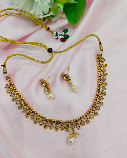 Gold Polki  Necklace Jewellery Studio Set