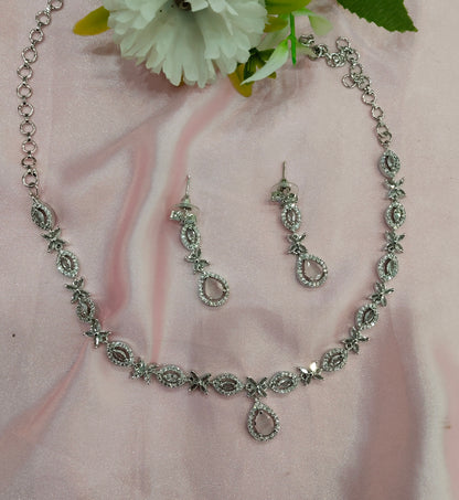 Pink Silver CZ Necklace Jewellery Berlin Set