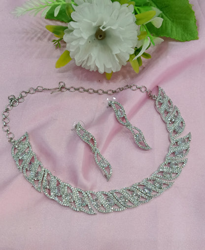 Silver Clear American Diamond Cz Necklace Jewellery Change Set