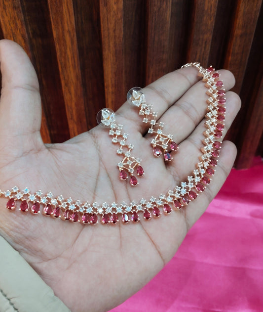 Ruby Rose CZ Necklace Jewellery San Fransico Set