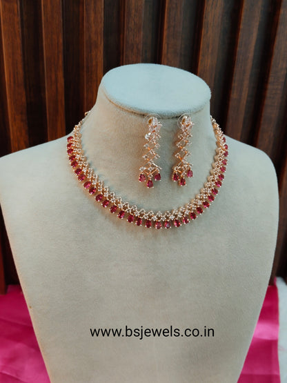 Ruby Rose CZ Necklace Jewellery San Fransico Set