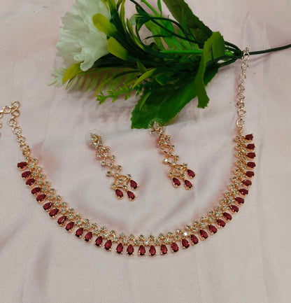 Ruby Rose CZ Necklace Jewellery San Fransico Set