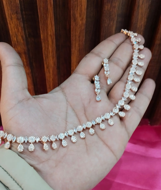White Rose CZ Necklace Jewellery Cold Springs Set