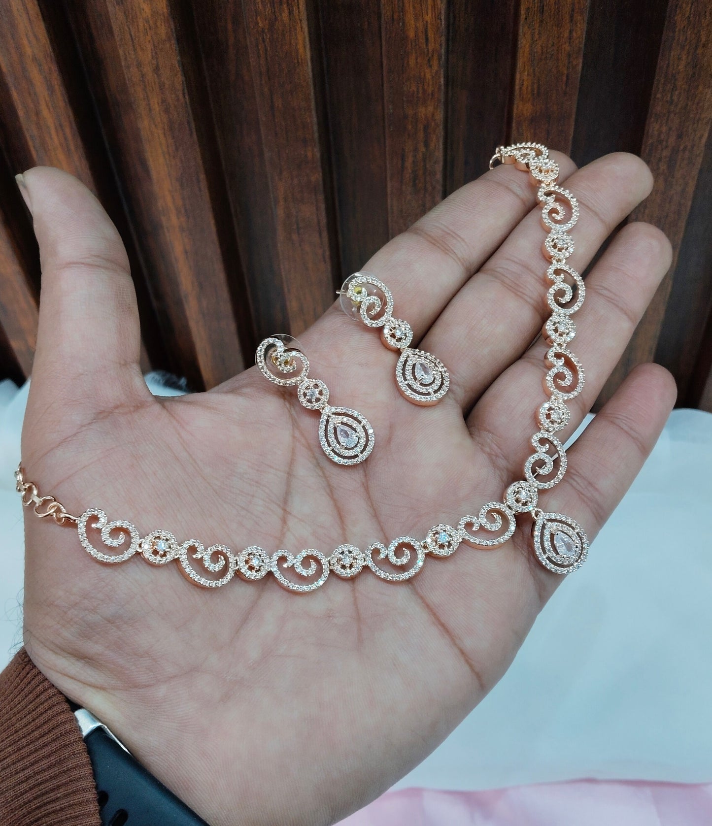 White Rose CZ Necklace Jewellery Raleigh Set