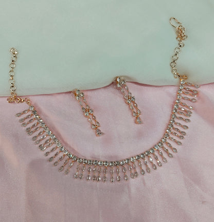 White Rose CZ Necklace Jewellery Seattle Set