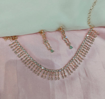Pista Rose CZ Necklace Jewellery Seattle Set