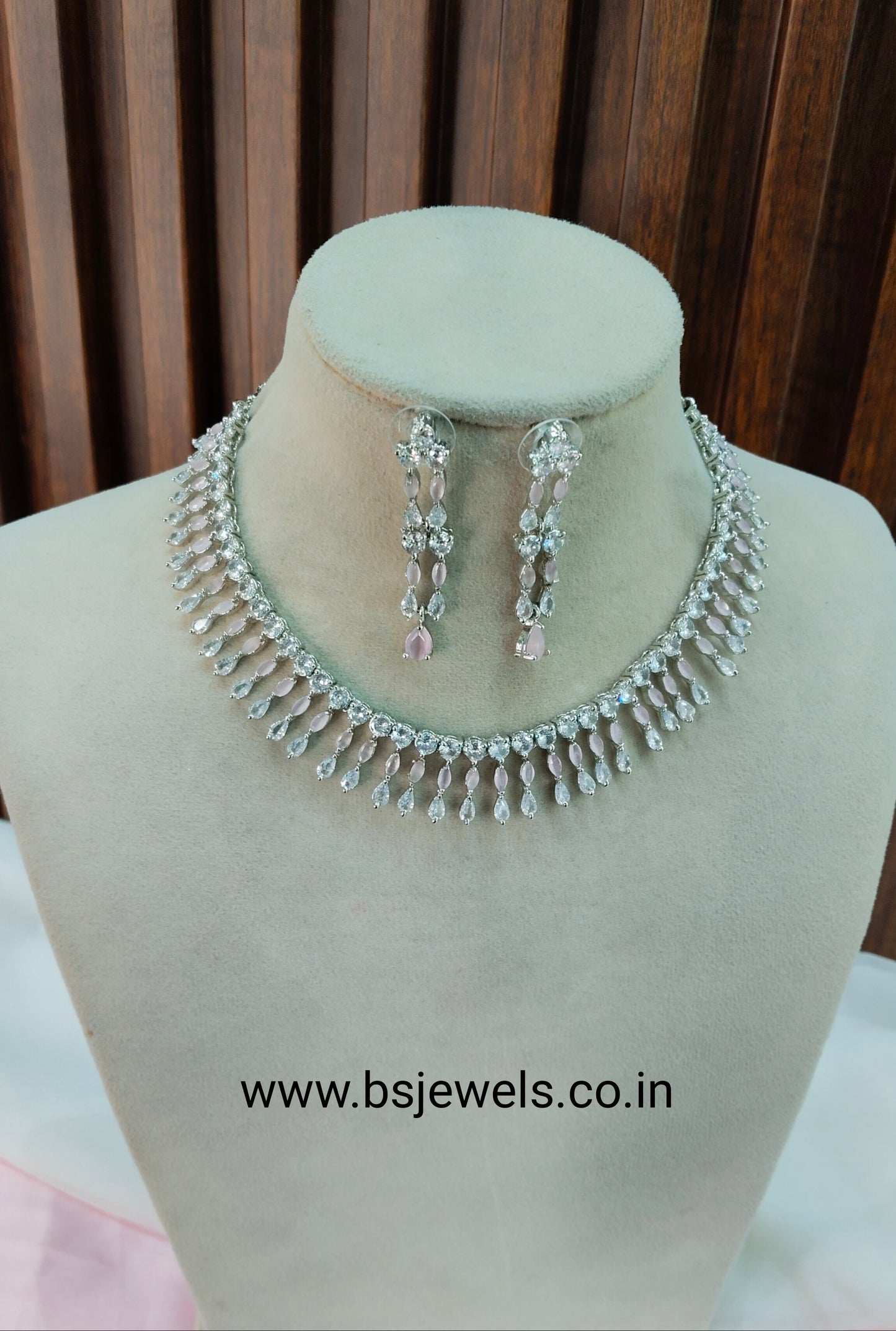 Pink Silver CZ Necklace Jewellery Seattle Set