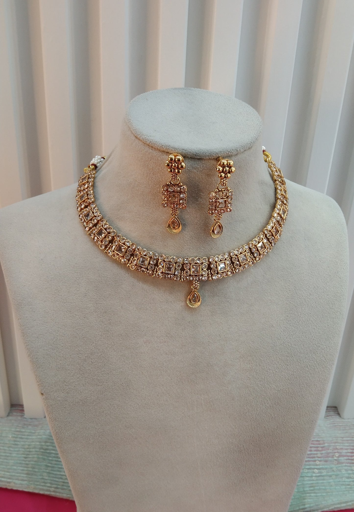 Gold Polki Necklace Jewellery Studio Set