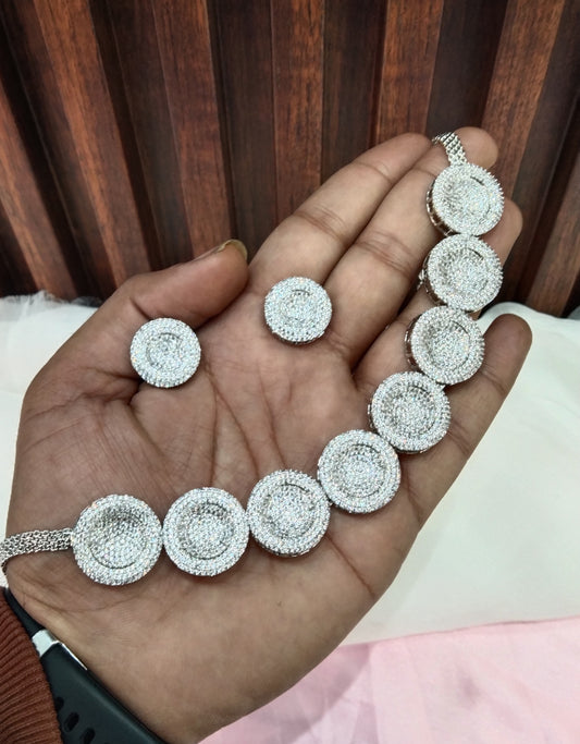 Silver CZ Choker Jewellery Pulsar Set