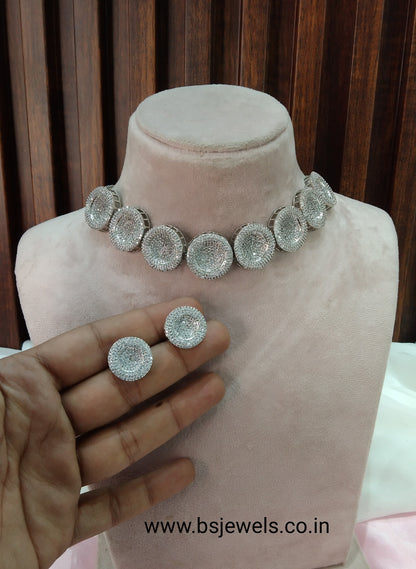 Silver CZ Choker Jewellery Pulsar Set