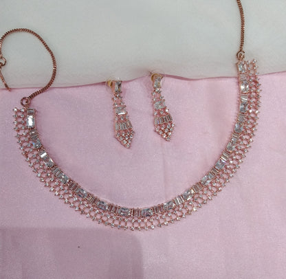 Rose CZ Necklace Jewellery Rhine Beck Set