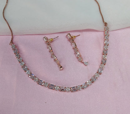 Rose CZ Necklace Jewellery Rhine Beck Set