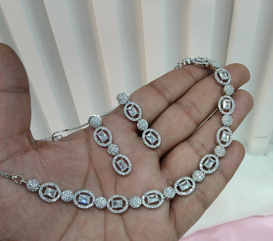 White Silver CZ Necklace Jewellery Bishan Se