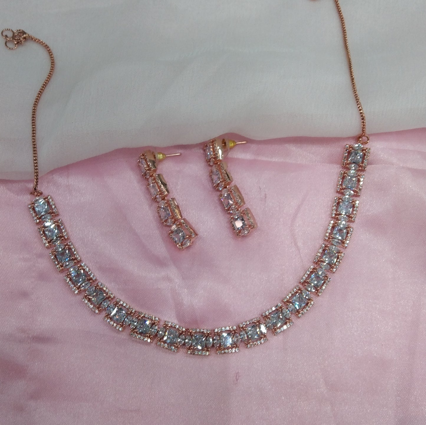 White Rose CZ Necklace Jewellery Glen Falls Set