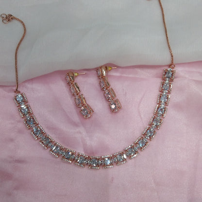 White Rose CZ Necklace Jewellery Glen Falls Set