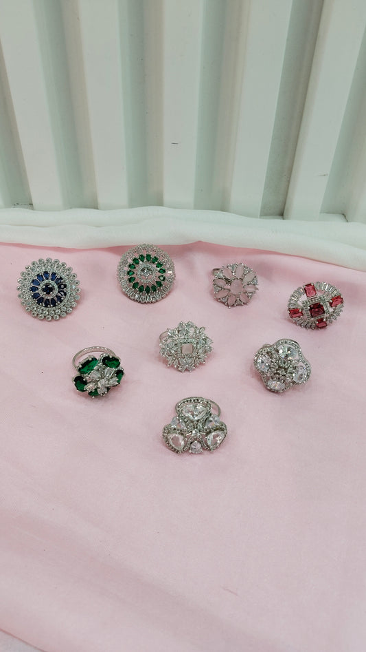 CZ American Diamond Adjustable Finger Rings