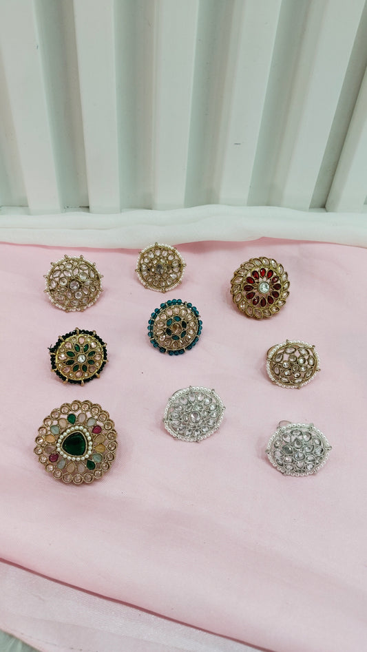 Champagne Stone Adjustable Finger Rings