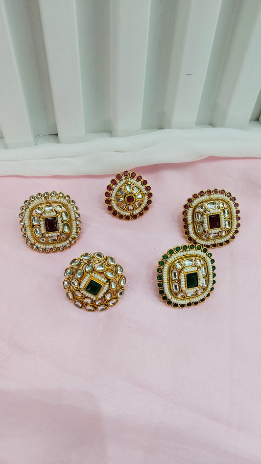 Kundan Adjustable Finger Rings