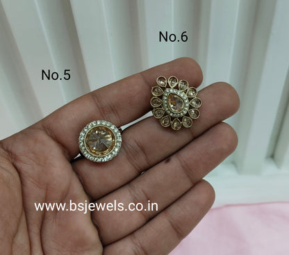 Champagne Stone Adjustable Finger Rings